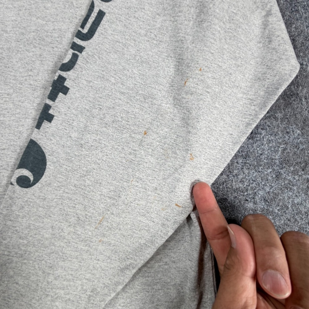 Carhartt Dearborn Long Sleeve T-Shirt Mens L Heather Gray Logo Original Fit - Picture 9 of 16